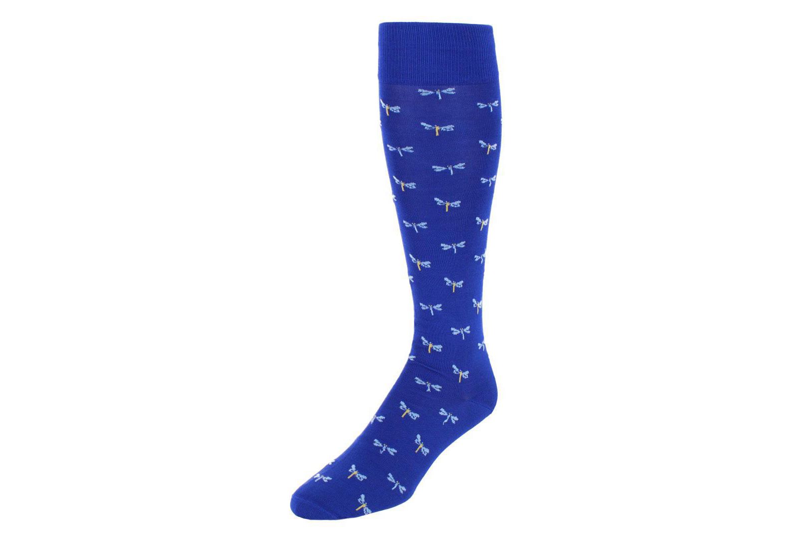 TRAFALGAR Men's Renewal Dragonfly Novelty Over The Calf Pima Cotton Dress Sock (1 Pair)
