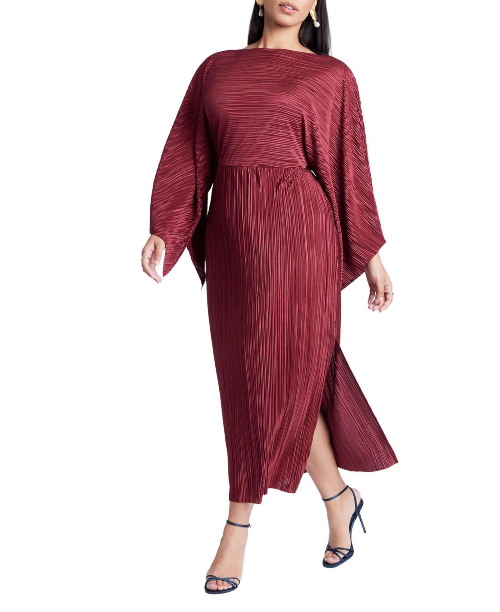 Женское платье ELOQUII Plus Size с эффектом накидки из плиссе