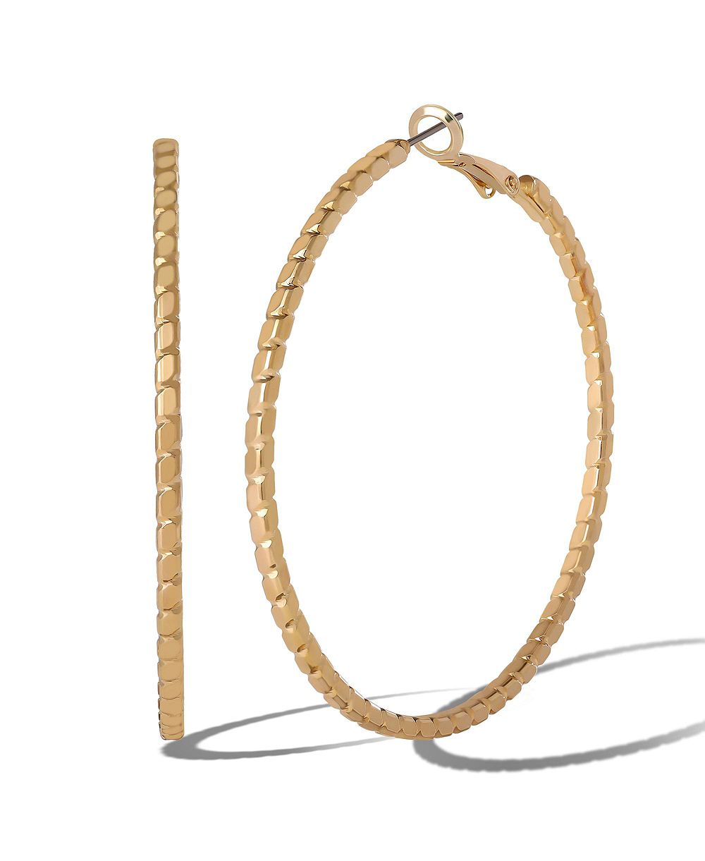 Серьги-кольца Jessica Simpson Omega -Tone Statement