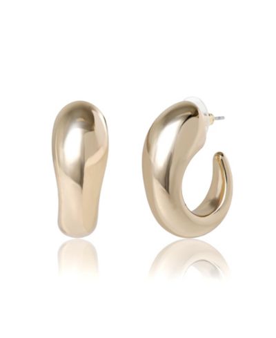 BCBG Sculpted -Tone Hoop Earrings