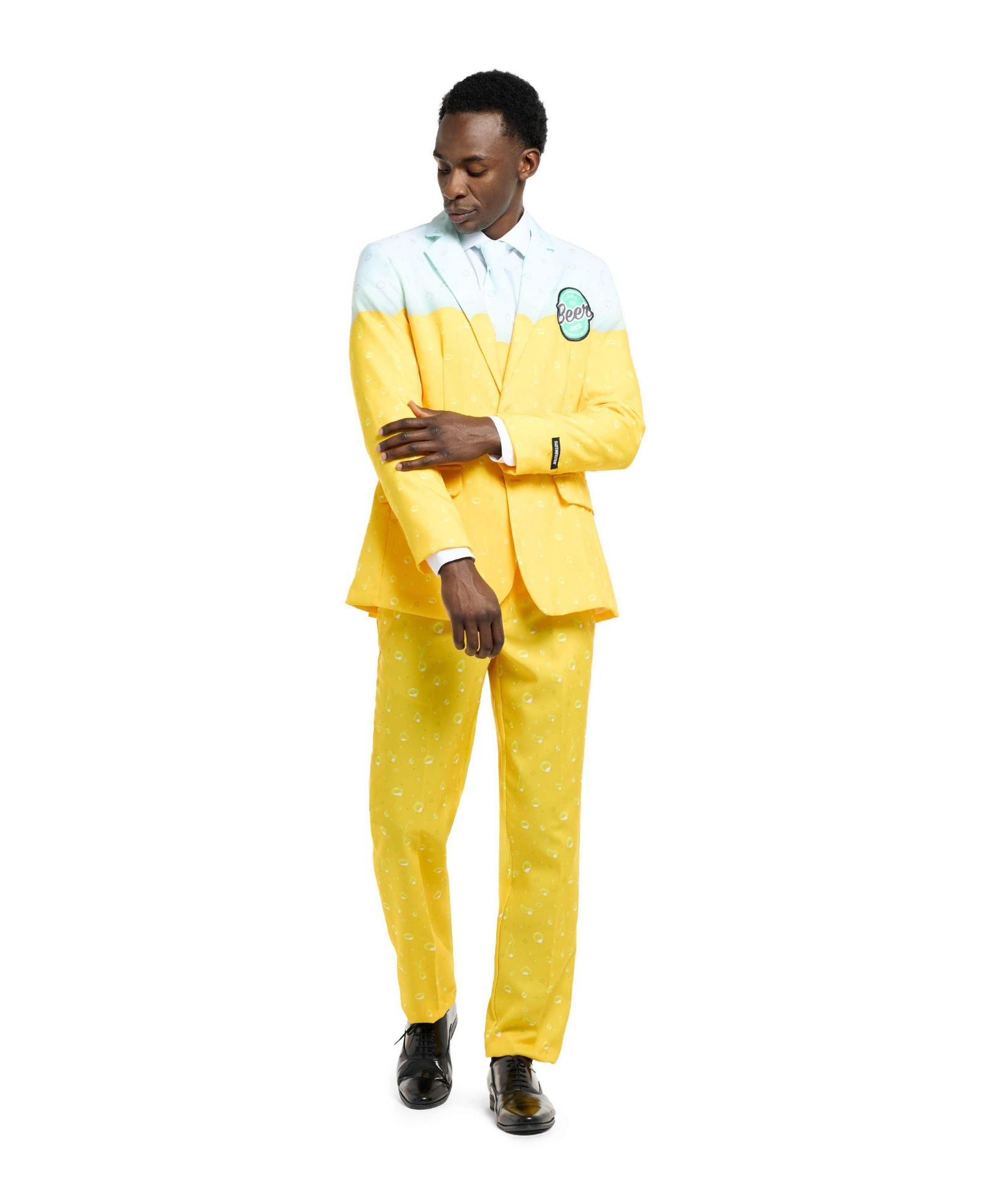 Мужской костюм Suitmeister Beer Suit с галстуком-открывашкой, Slim Fit, цвет Yellow