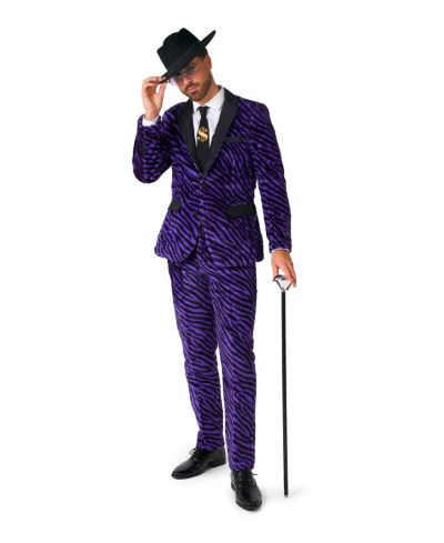 Suitmeister Men's Party Suit - Faux Fur Purple - Purple