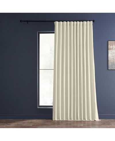 Half Price Drapes Extra Wide Vintage Textured Faux Dupioni Silk Blackout Curtain