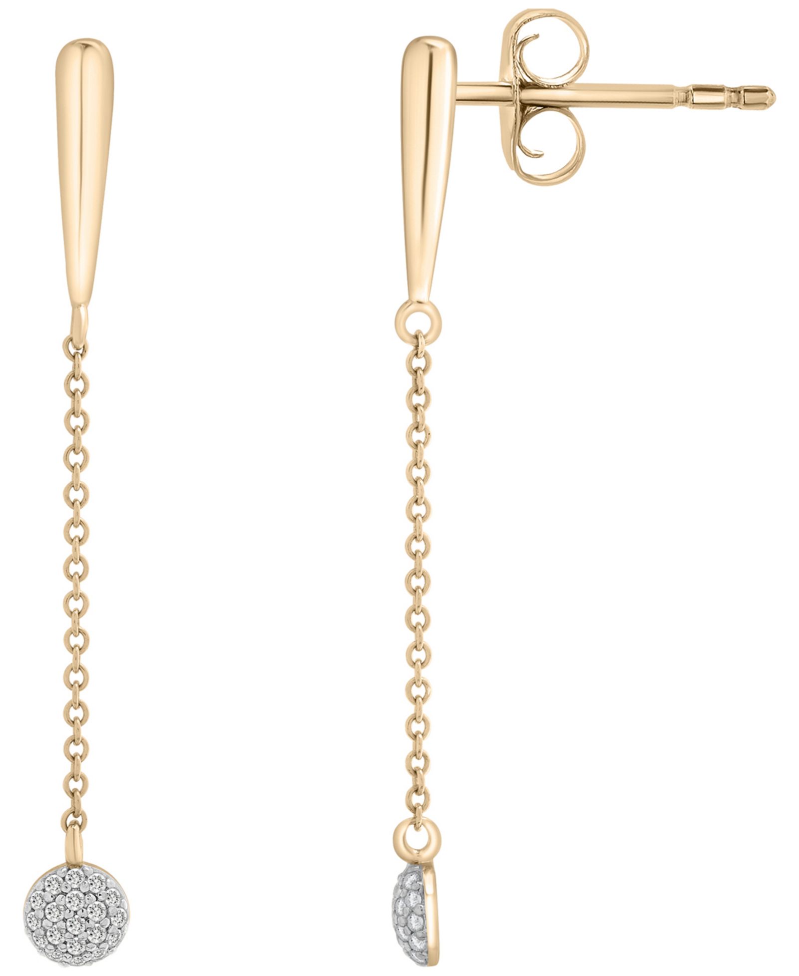 Серьги с бриллиантовыми каплями в 14K желтом золоте