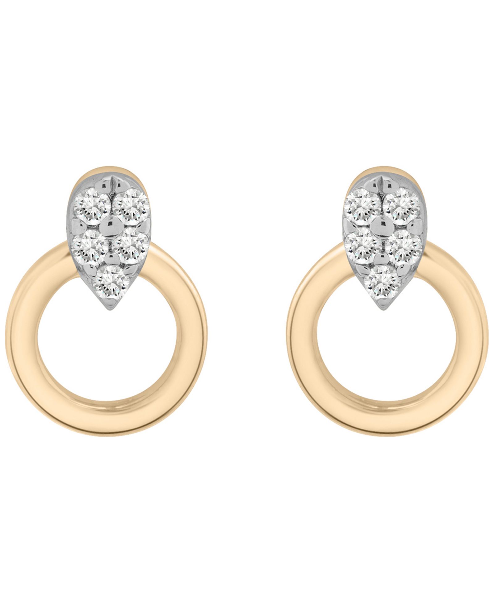Серьги-гвоздики с бриллиантами в 14K желтом золоте