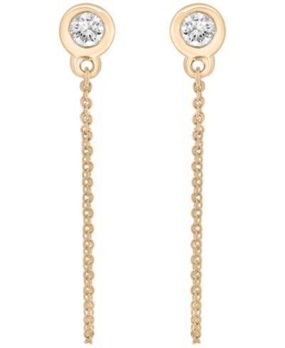 Wrapped Diamond Drop Earrings (1/4 ct. t.w) in 14K Yellow Gold, Created for Macy's
