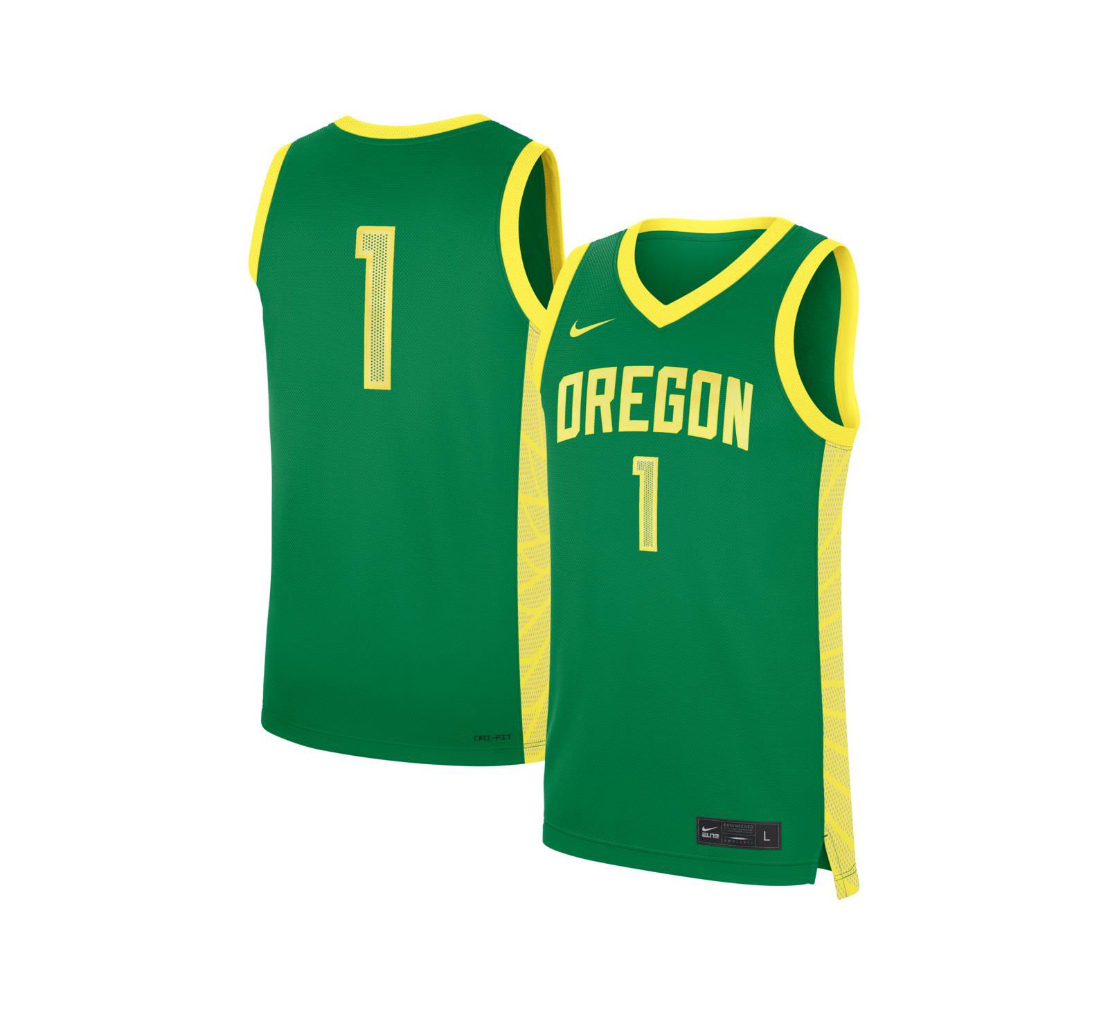 Мужская баскетбольная джерси Nike Oregon Ducks 1 Road Replica, Green