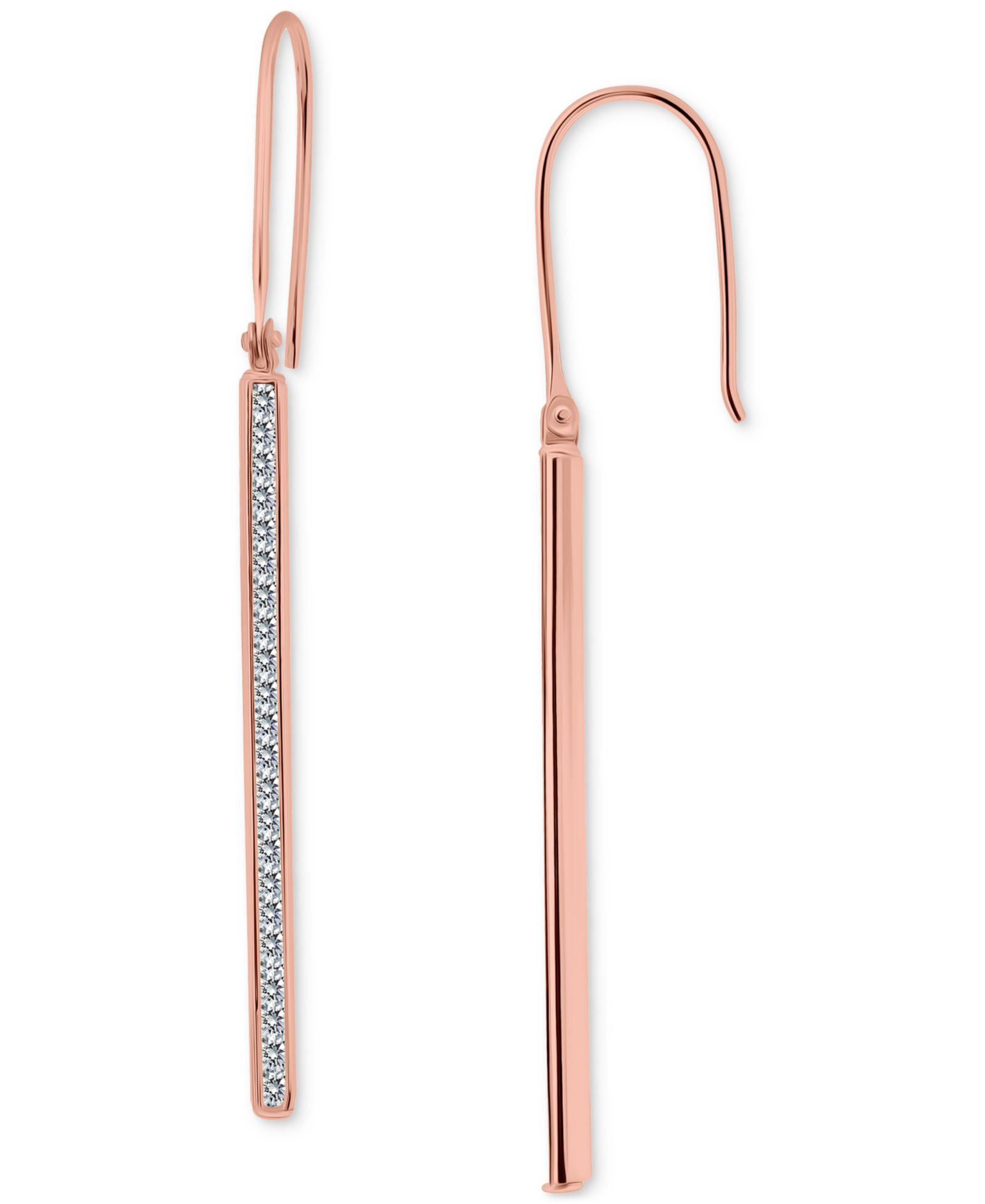 Серьги Giani Bernini Cubic Zirconia Linear Drop Earrings in 18k Rose Gold Over Sterling Silver