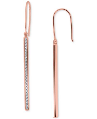 Серьги Giani Bernini Cubic Zirconia Linear Drop Earrings in 18k Rose Gold Over Sterling Silver