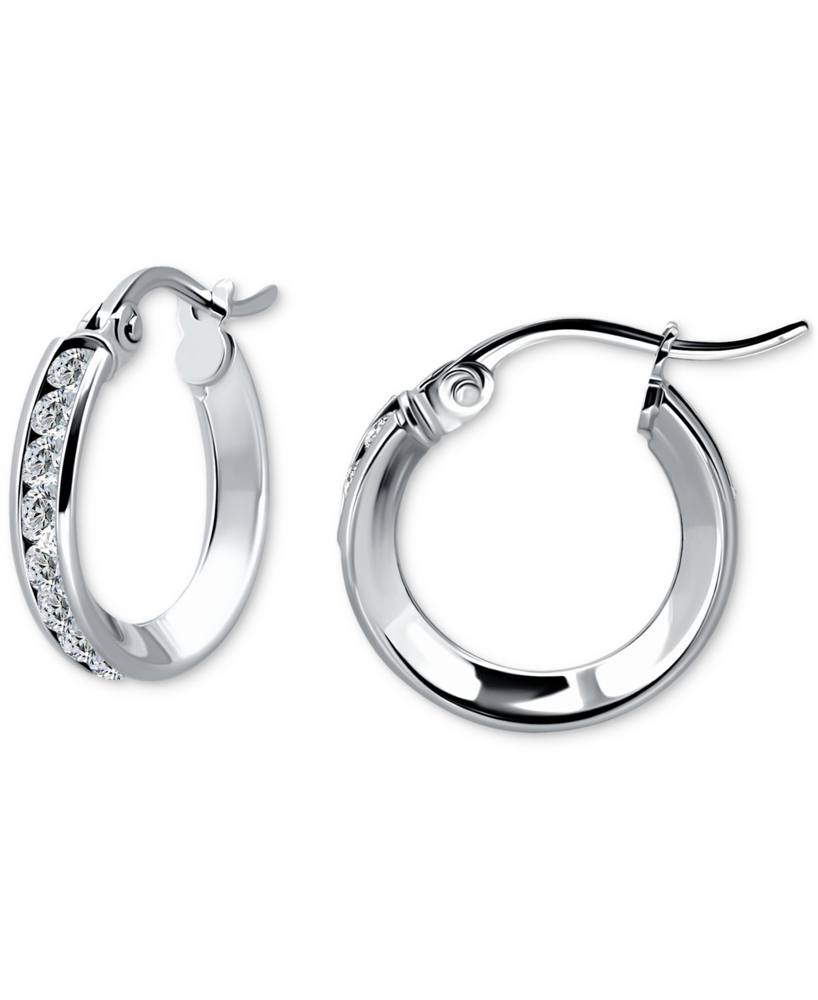Серьги-кольца Giani Bernini Cubic Zirconia Small Hoop в Sterling Silver, 0.625"
