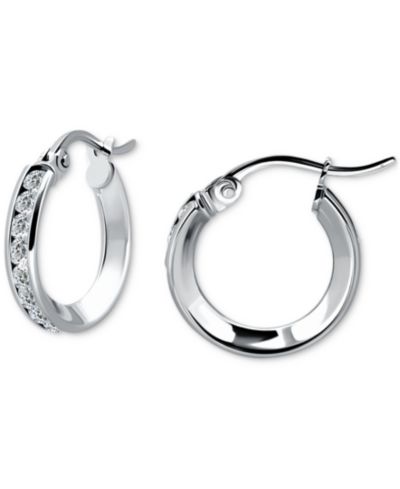 Серьги-кольца Giani Bernini Cubic Zirconia Small Hoop в Sterling Silver, 0.625"