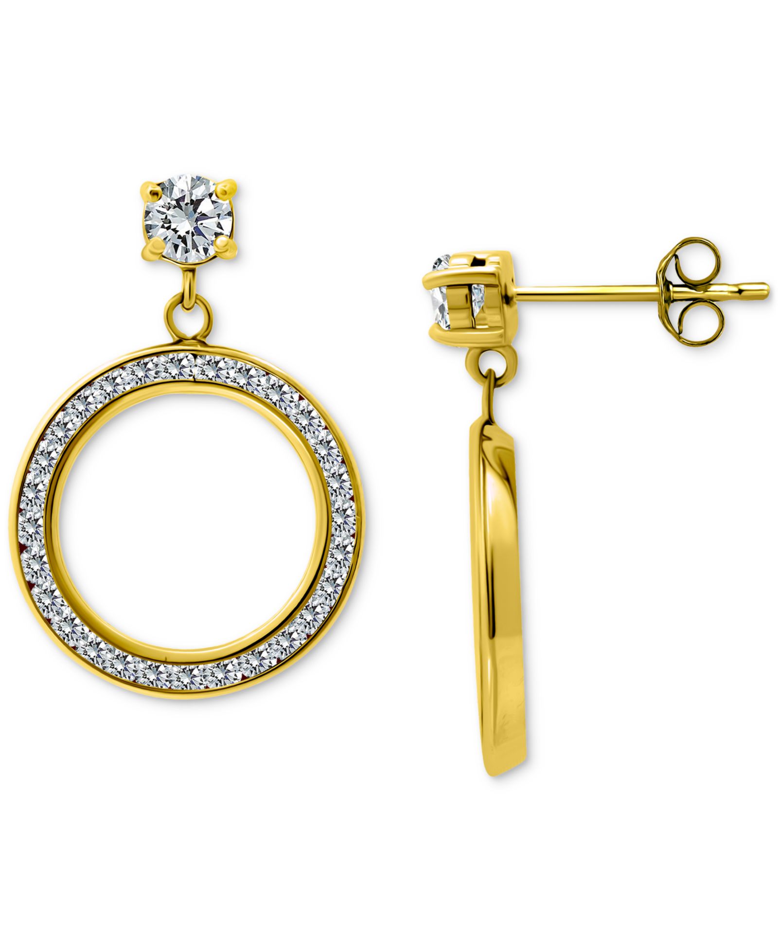 Giani Bernini Cubic Zirconia Doorknocker Drop Earrings in Sterling Silver, Exclusively at Macy's