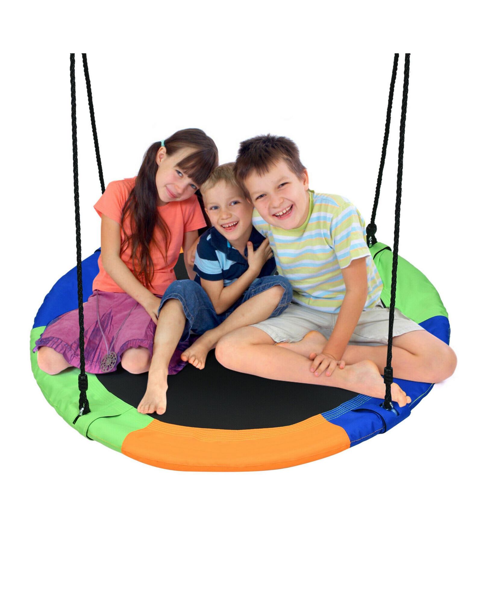 Набор для игр на улице Gymax Flying Saucer, качели-качели 40'' с регулируемыми канатами
