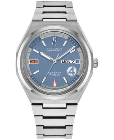 Мужские часы Citizen Eco-Drive Marvel Fantastic Four Zenshin, супер титан, серебристый браслет, 40mm, подарочный набор