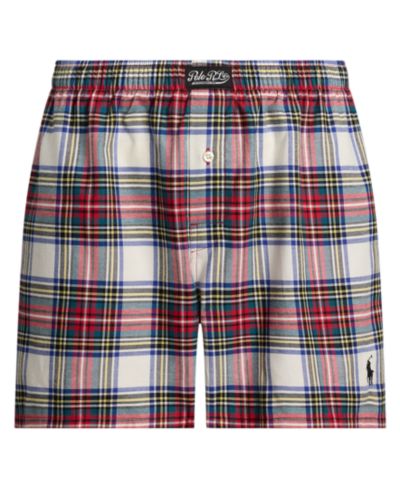 Мужские фланелевые боксеры Polo Ralph Lauren Plaid Pattern Single-Button Fly