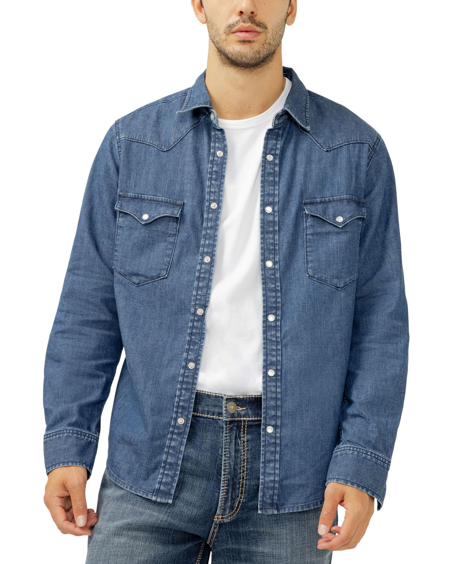 Silver Jeans Co. Men's Denim Western Shirt