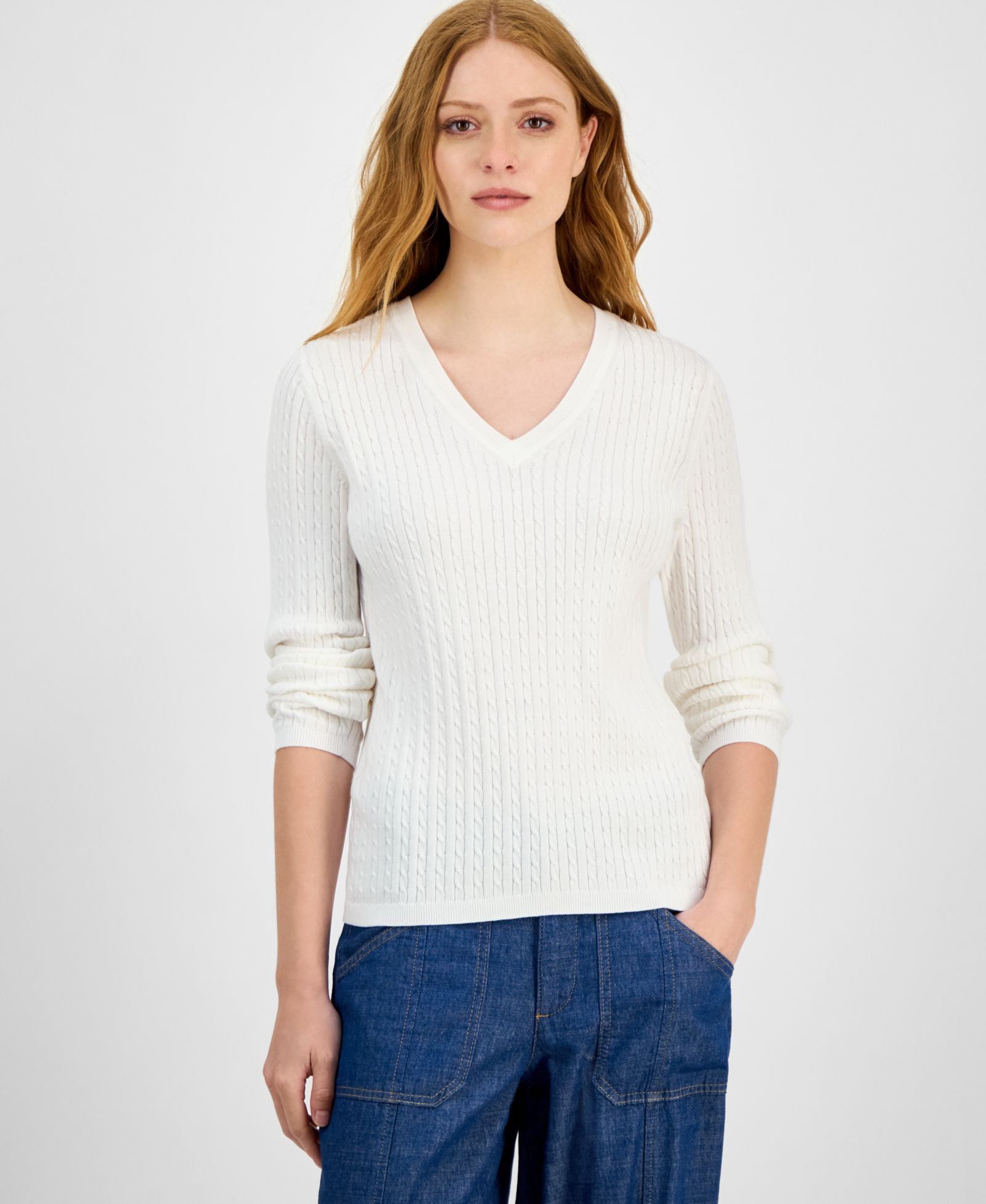 Женский вязаный свитер Nautica V-neck