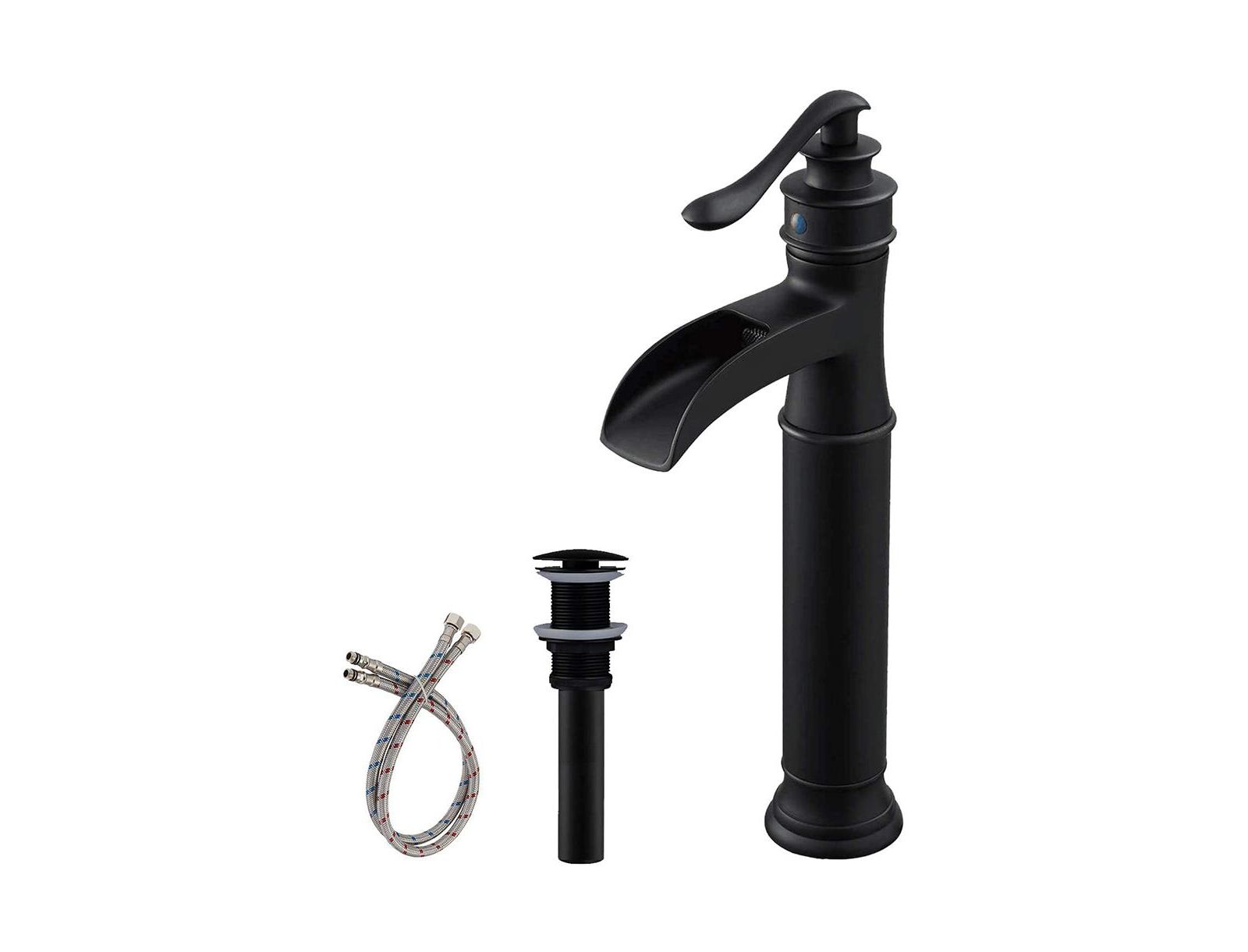 Greenspring Waterfall Single Hole Single Handle Bathroom Vessel Sink Faucet with Pop-up Drain Assembly