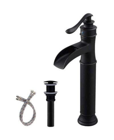 Greenspring Waterfall Single Hole Single Handle Bathroom Vessel Sink Faucet with Pop-up Drain Assembly