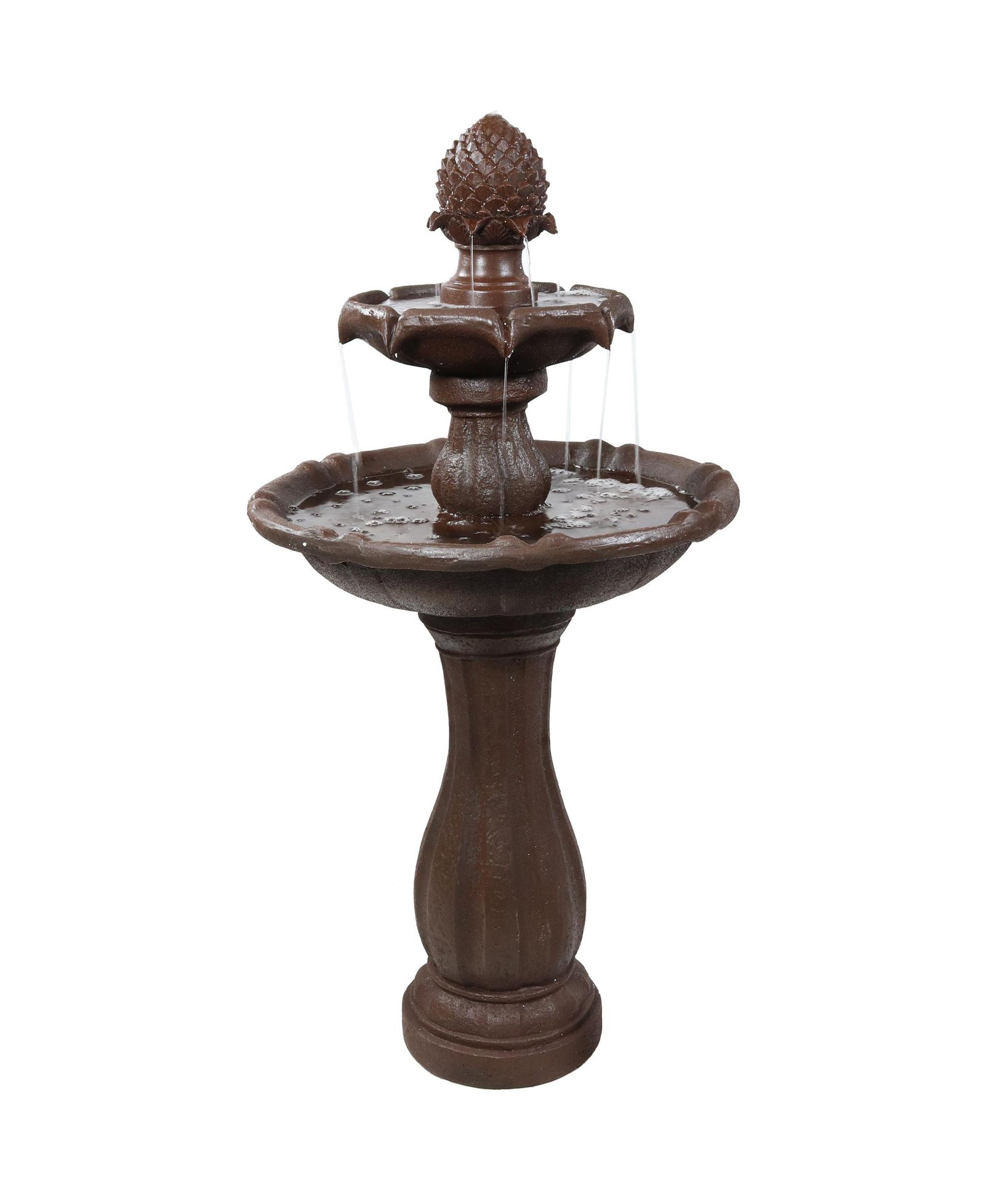 Уличный солнечный фонтан Sunnydaze Decor 46" 2-Tier Pineapple с аккумулятором