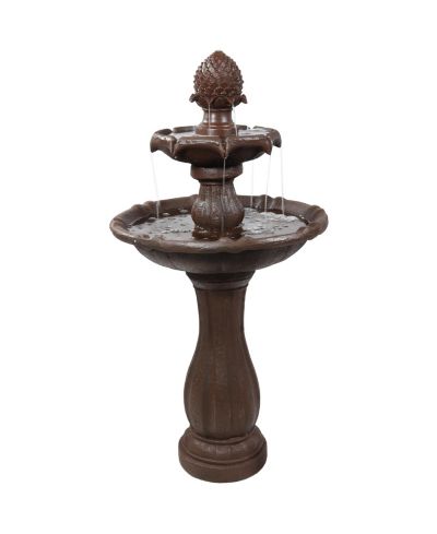 Уличный солнечный фонтан Sunnydaze Decor 46" 2-Tier Pineapple с аккумулятором