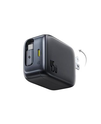 Baseus Enercore разборное зарядное устройство USB C 45W с двумя портами и складной вилкой