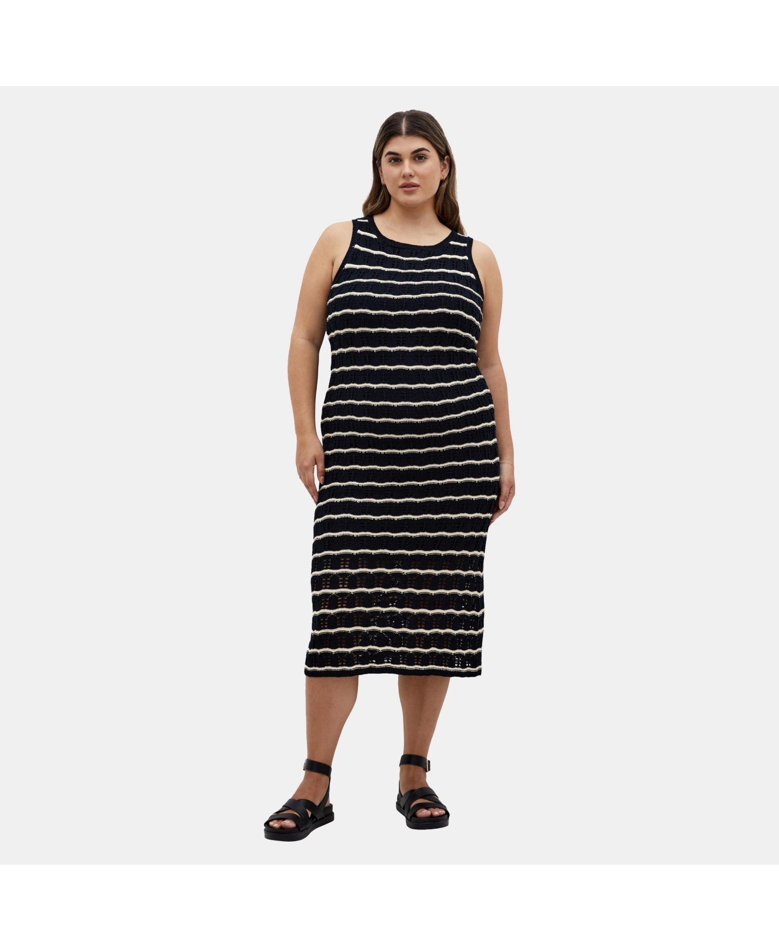 Платье Plus Size CITY CHIC Crochet Stripe