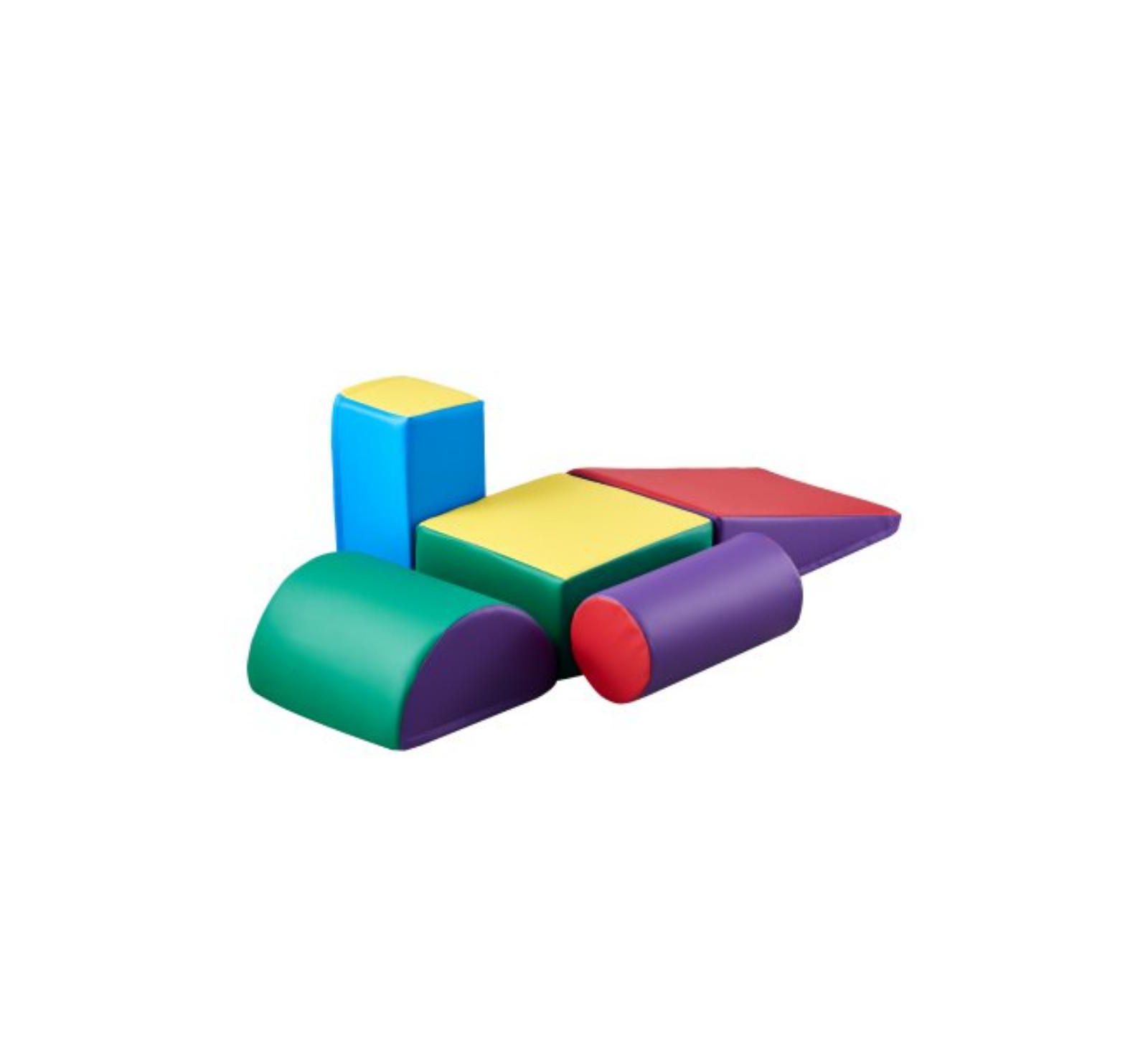 Slickblue Kids 5 Piece Foam Climbing Blocks Set Preschoolers Indoor Play Gym
