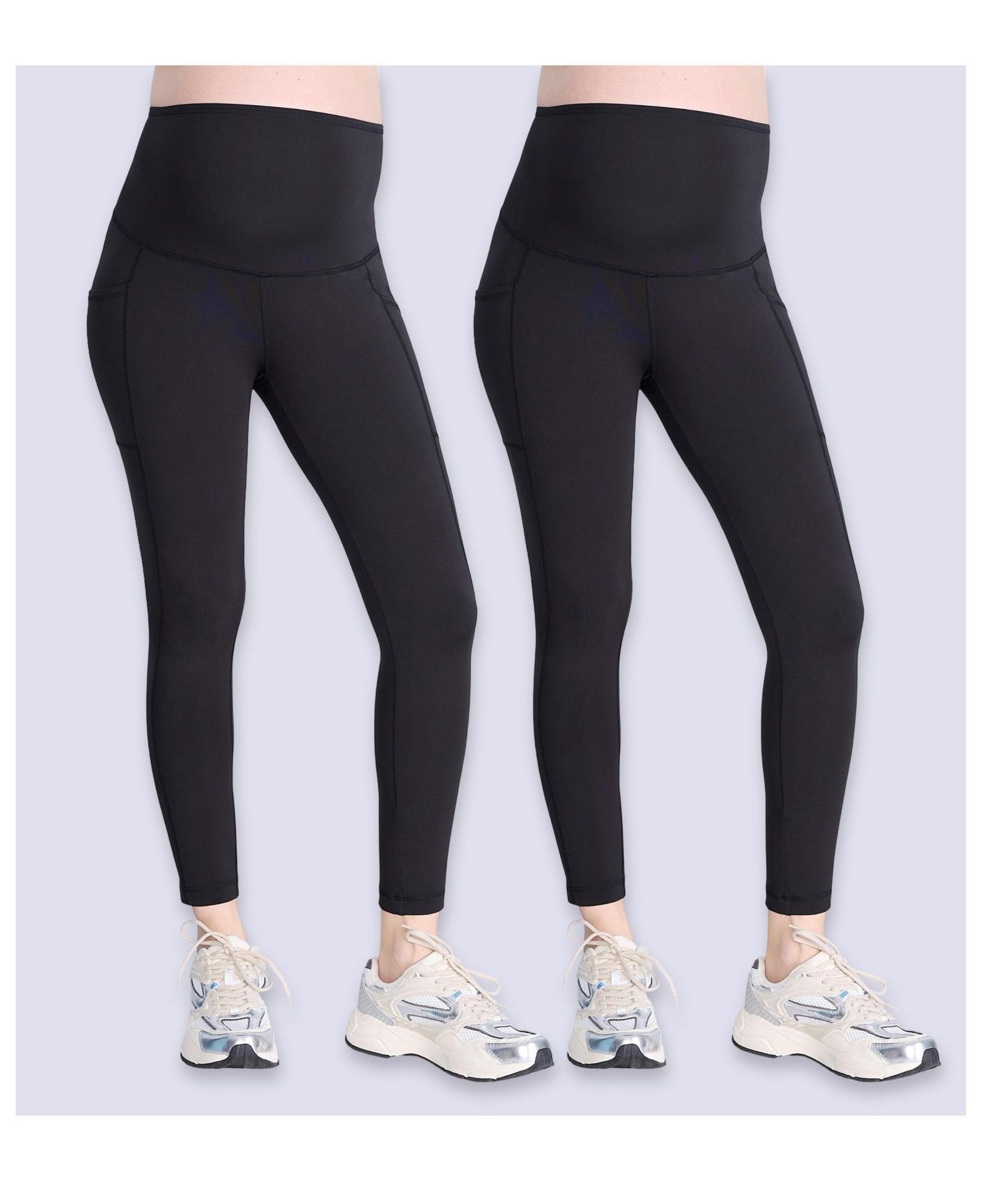 Motherhood Maternity Women's High Waist Over the Belly Active Pocket Ankle Legging - 2-pack - Motherhood