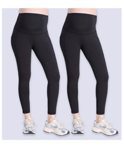 Motherhood Maternity Женские леггинсы с высокой талией и карманами, 2-pack