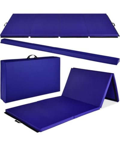 Best Choice Products 10ftx4ftx2in Folding Gym Mat 4-Panel w/ Carrying Handles and Folding Balance Beam