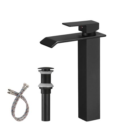 Greenspring Waterfall Single Hole Single Handle Bathroom Vessel Sink Faucet With Pop-up Drain