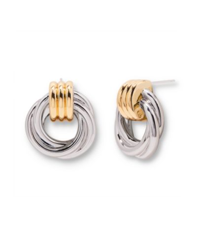brook & york серьги-гвоздики Meg Knot двухцветные