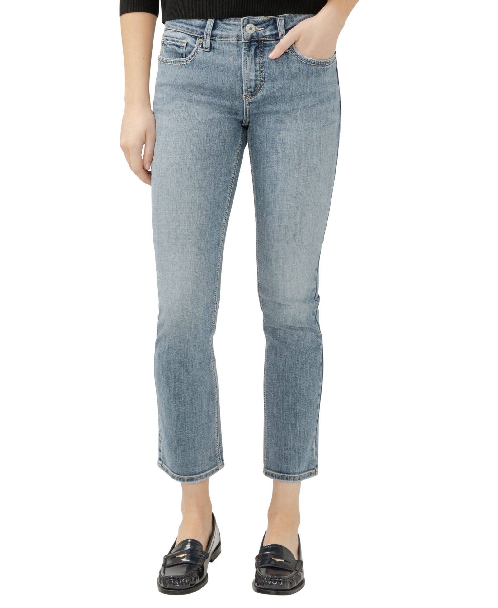 Джинсы Silver Jeans Co. Women's Elyse Mid Rise Comfort Fit Straight Leg