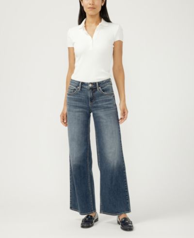 Silver Jeans Co. Women's Suki Wide Mid Rise Curvy Fit Jeans
