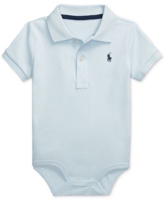 Детский хлопковый боди в стиле поло Polo Ralph Lauren Baby Boys Cotton Polo Bodysuit