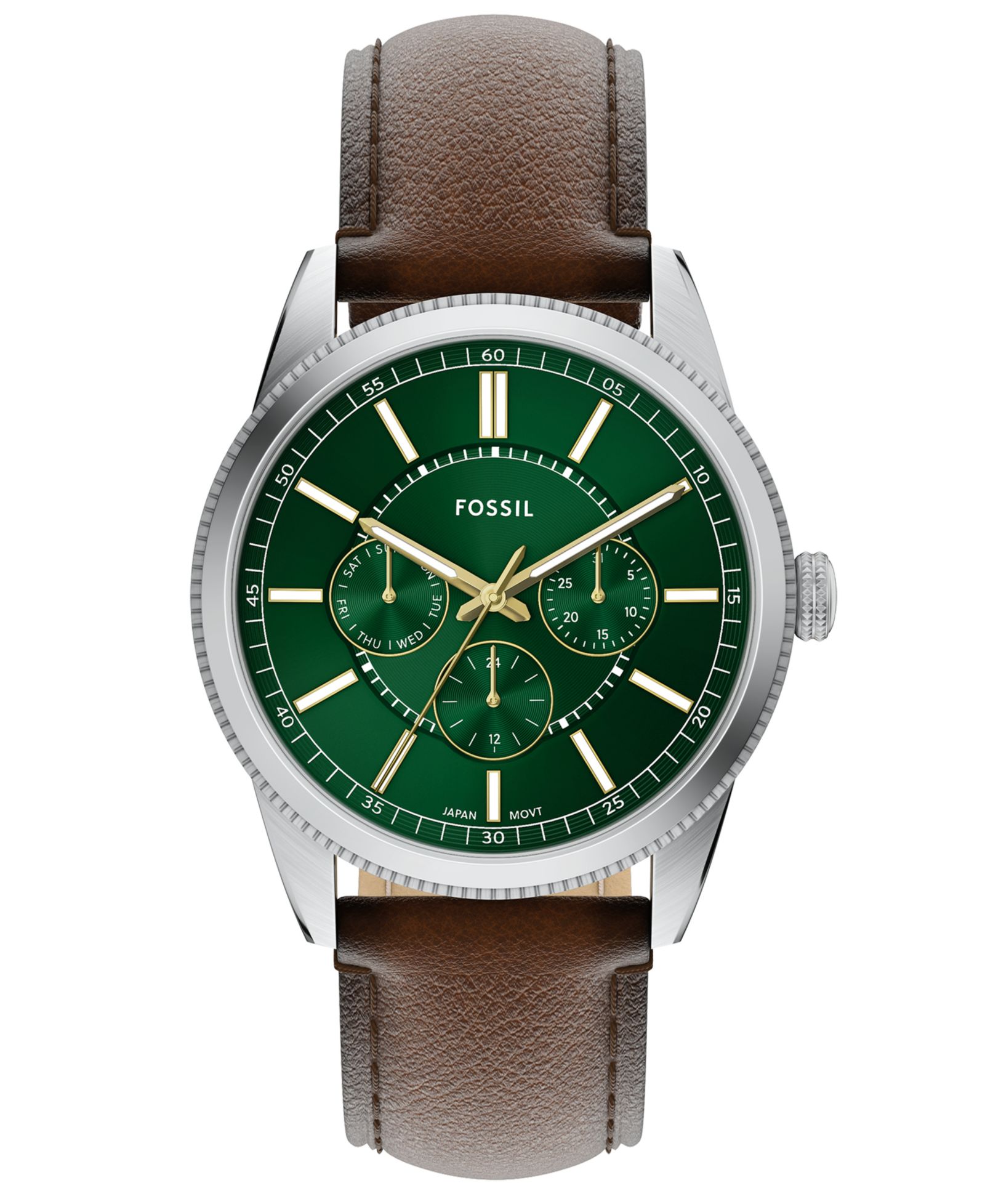 Fossil Men's Pearson Multifunction Brown Leather Watch, 42mm