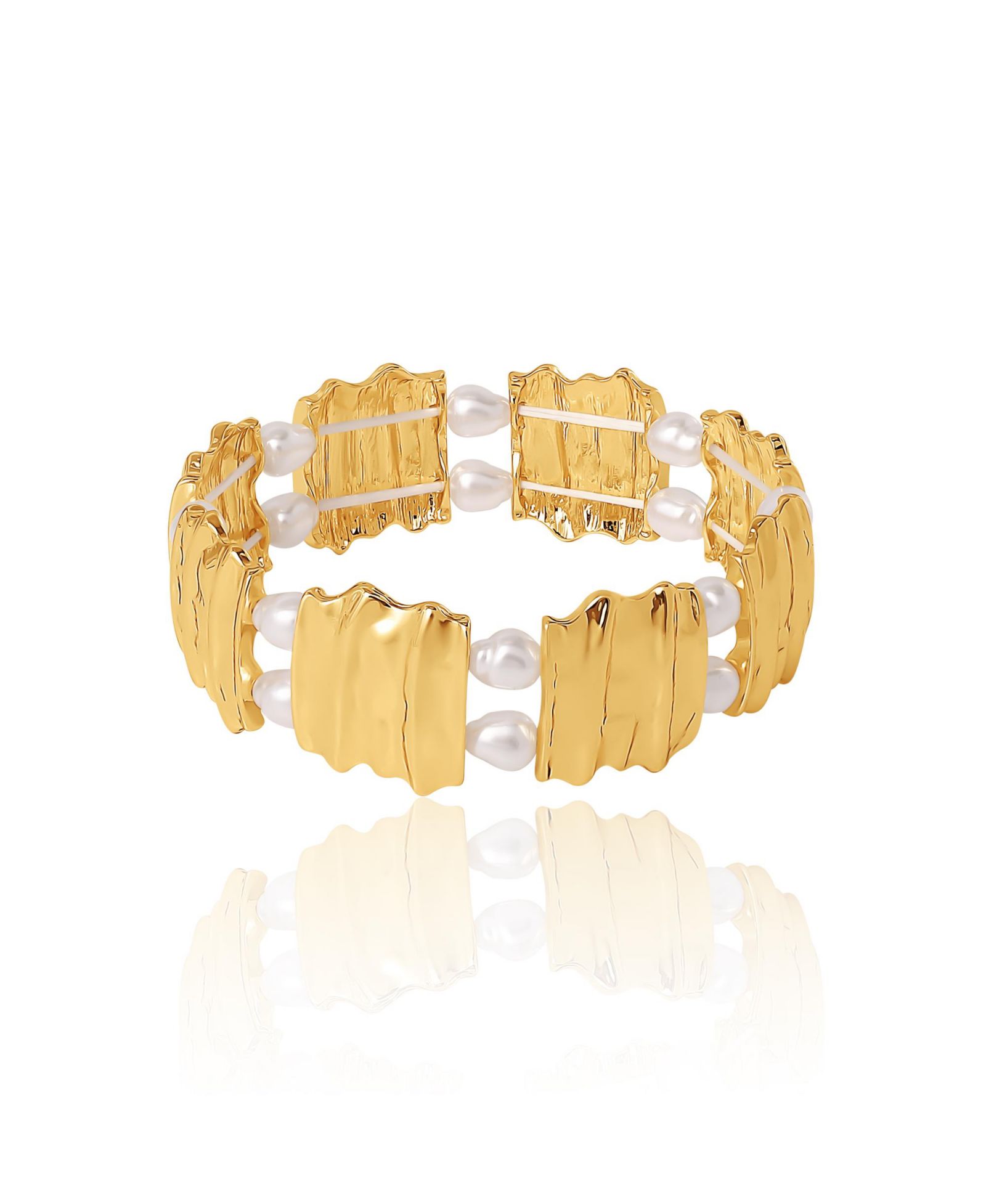 BCBG Gold-Tone Sculpted Stretch Bracelet