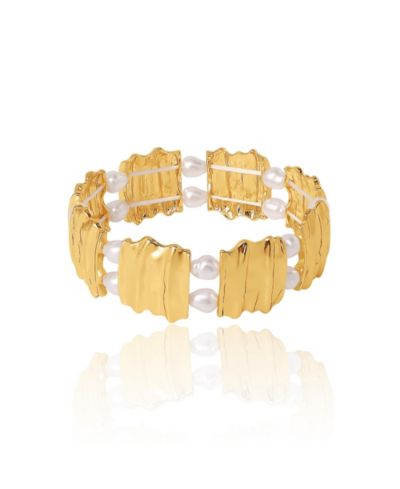 BCBG Gold-Tone Sculpted Stretch Bracelet