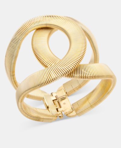 I.N.C. International Concepts Textured Open Bypass Bangle Bracelet, Macy's Exclusive