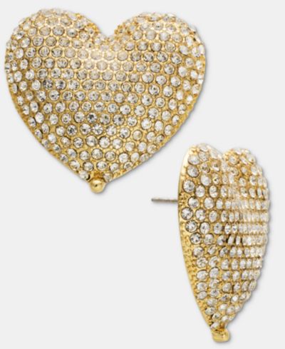 I.N.C. International Concepts Pavé Heart Drop Earrings, Macy's Exclusive