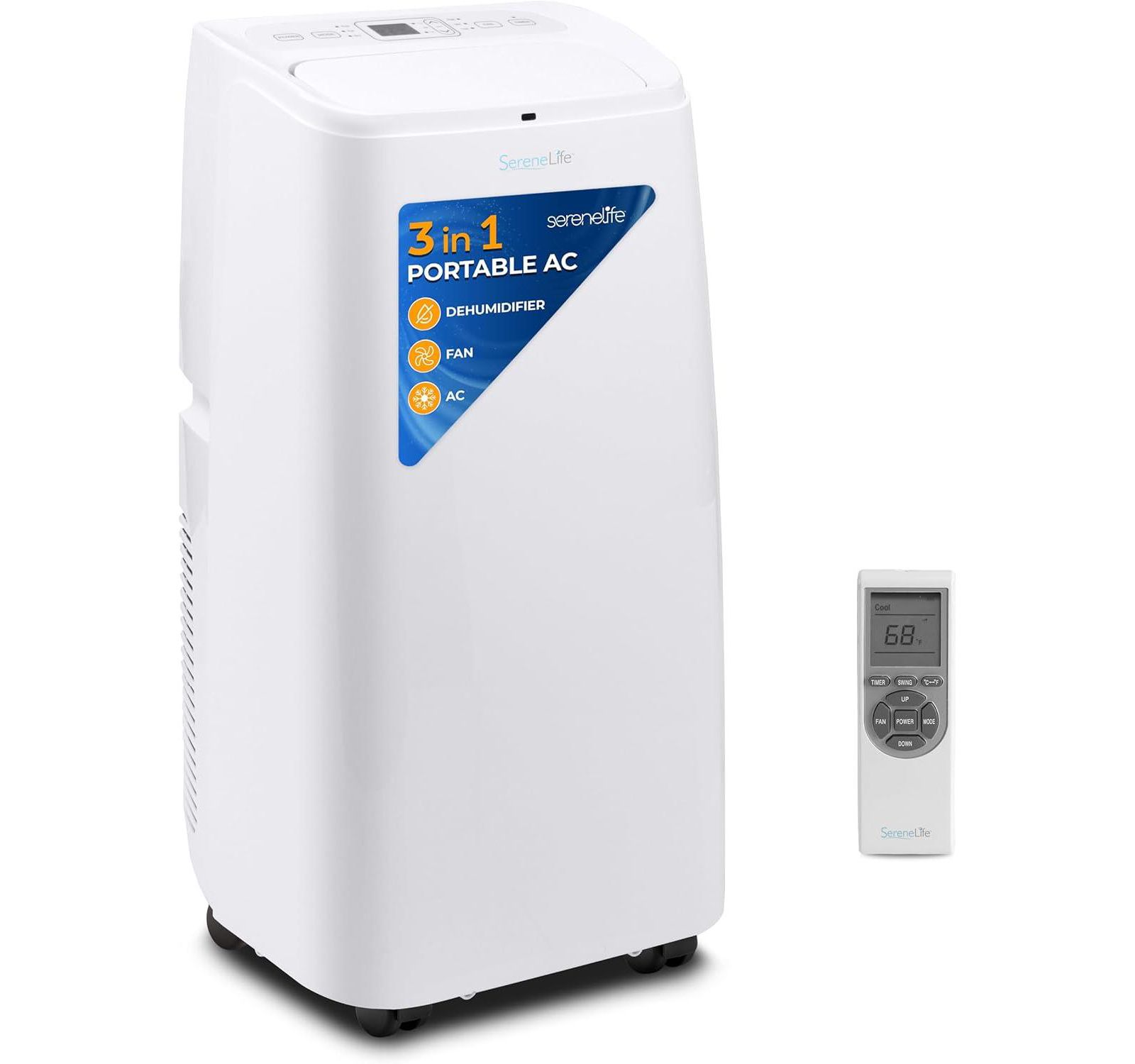 SereneLife Portable Air Conditioner - Compact Home AC Cooling Unit with Built-in Dehumidifier & Fan Modes, Includes Window Mount Kit (12,000 BTU)