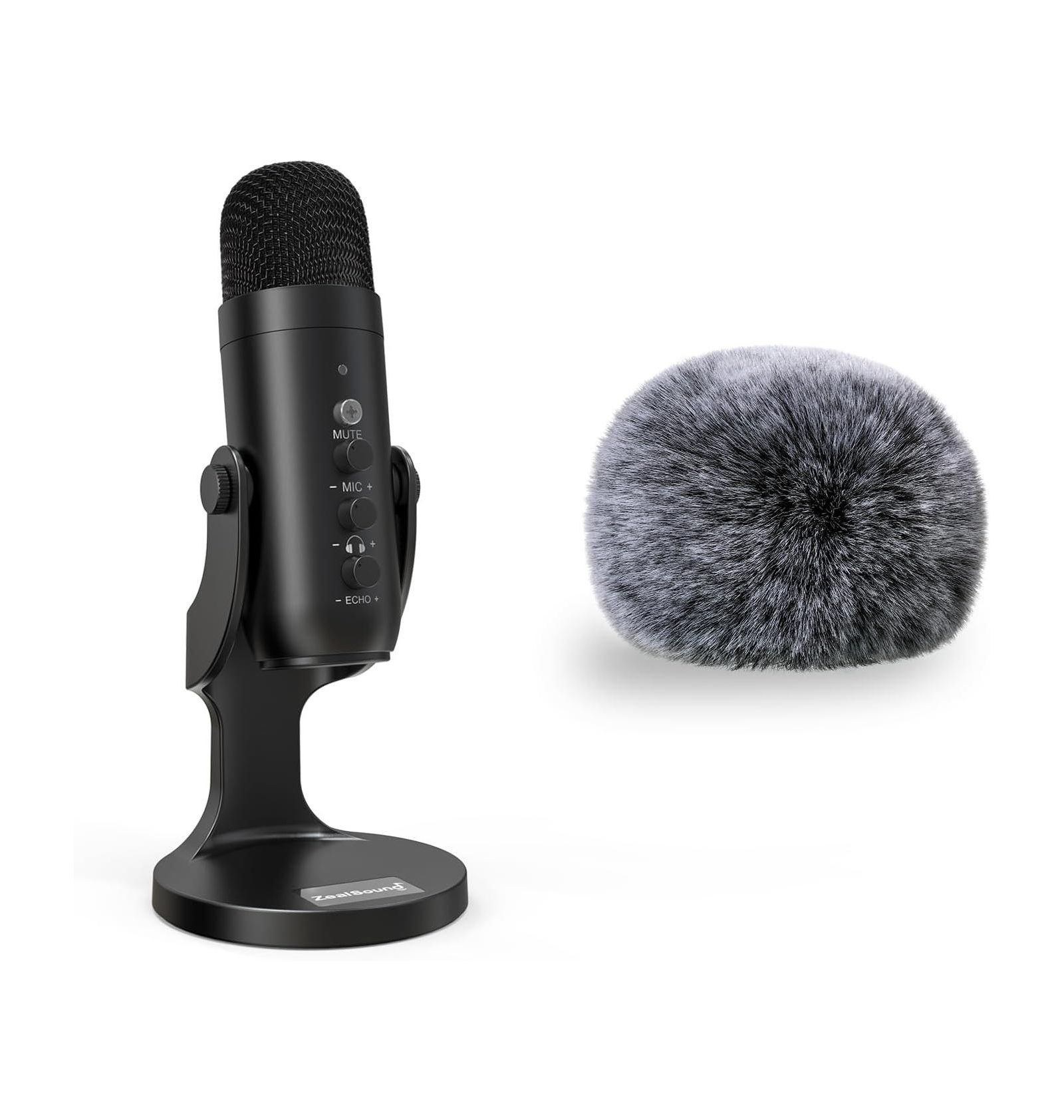 Игровой USB микрофон ZealSound k66 с ветрозащитой
