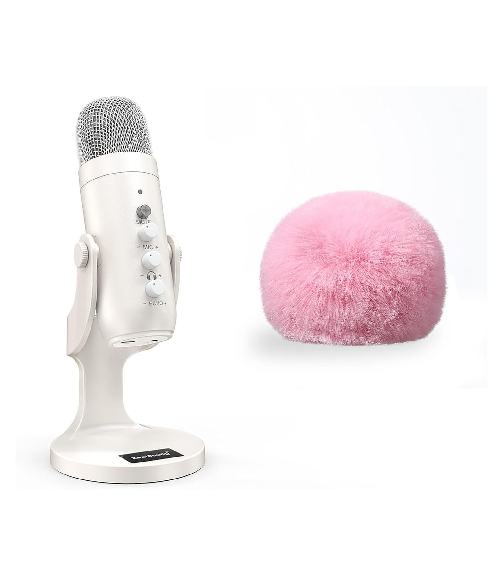 ZealSound игровой USB микрофон k66w-us и меховая ветрозащита d65p
