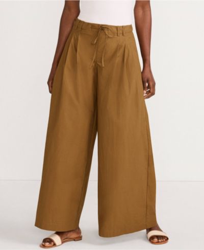 Женские брюки Lands' End Poplin Mid Rise Pleated Slouchy
