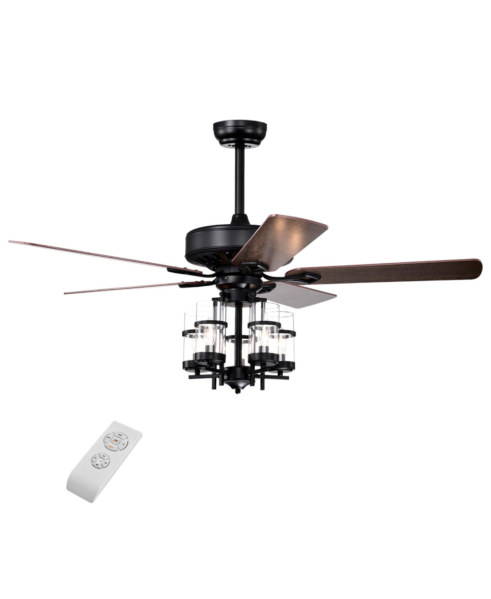 Costway Classic 50 Inch Ceiling Fan with Light Noiseless Reversible Motor Ceiling Fan Lamp