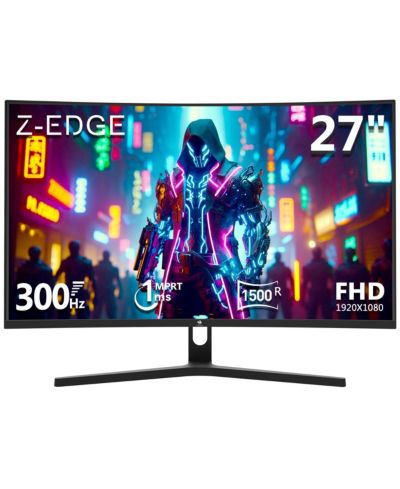 Z-EDGE Изогнутый игровой монитор 27", 1080P Full HD, 300Hz, 1ms, Black
