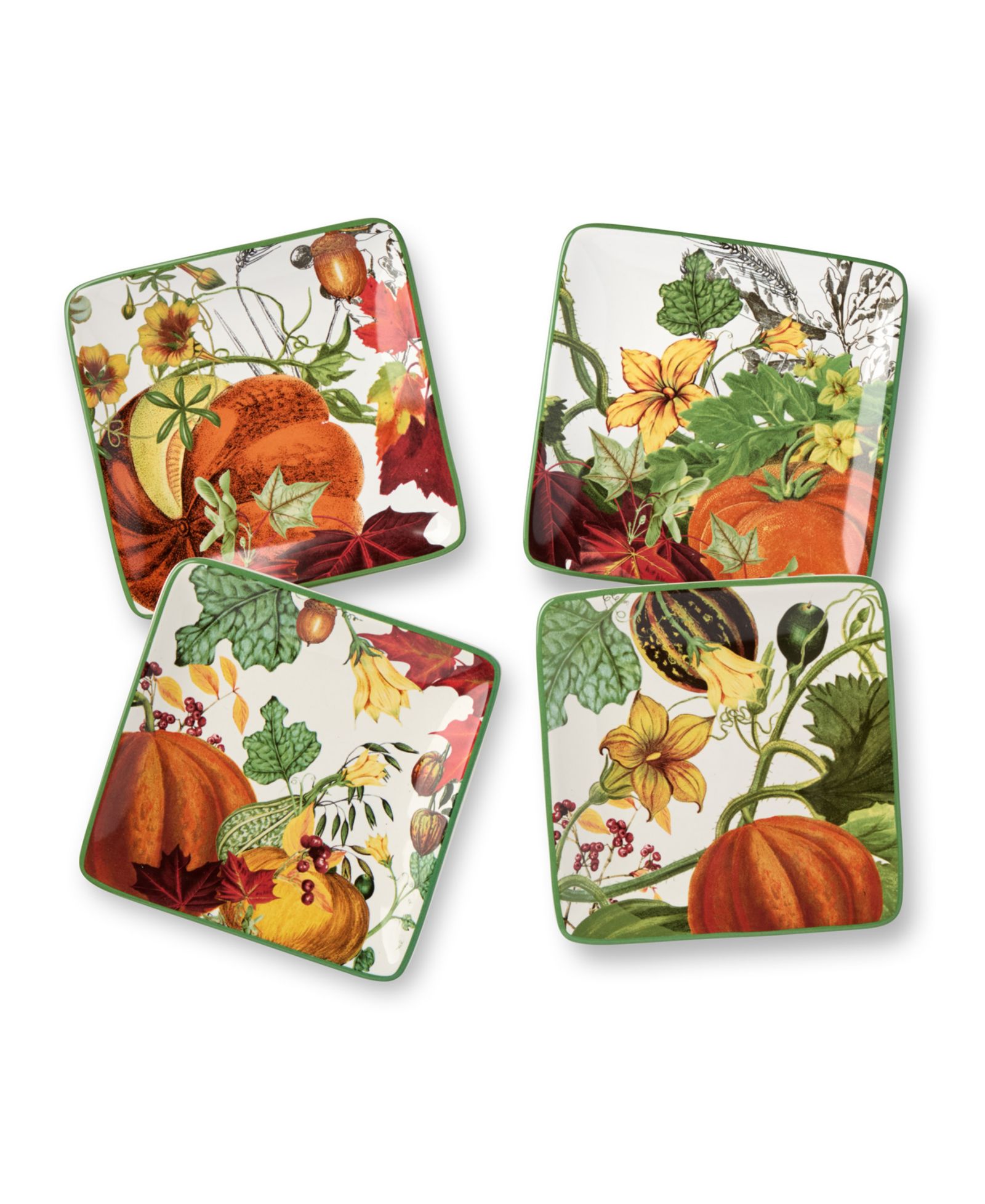 Certified International Harvest Fields Canape Plates, Set of 4