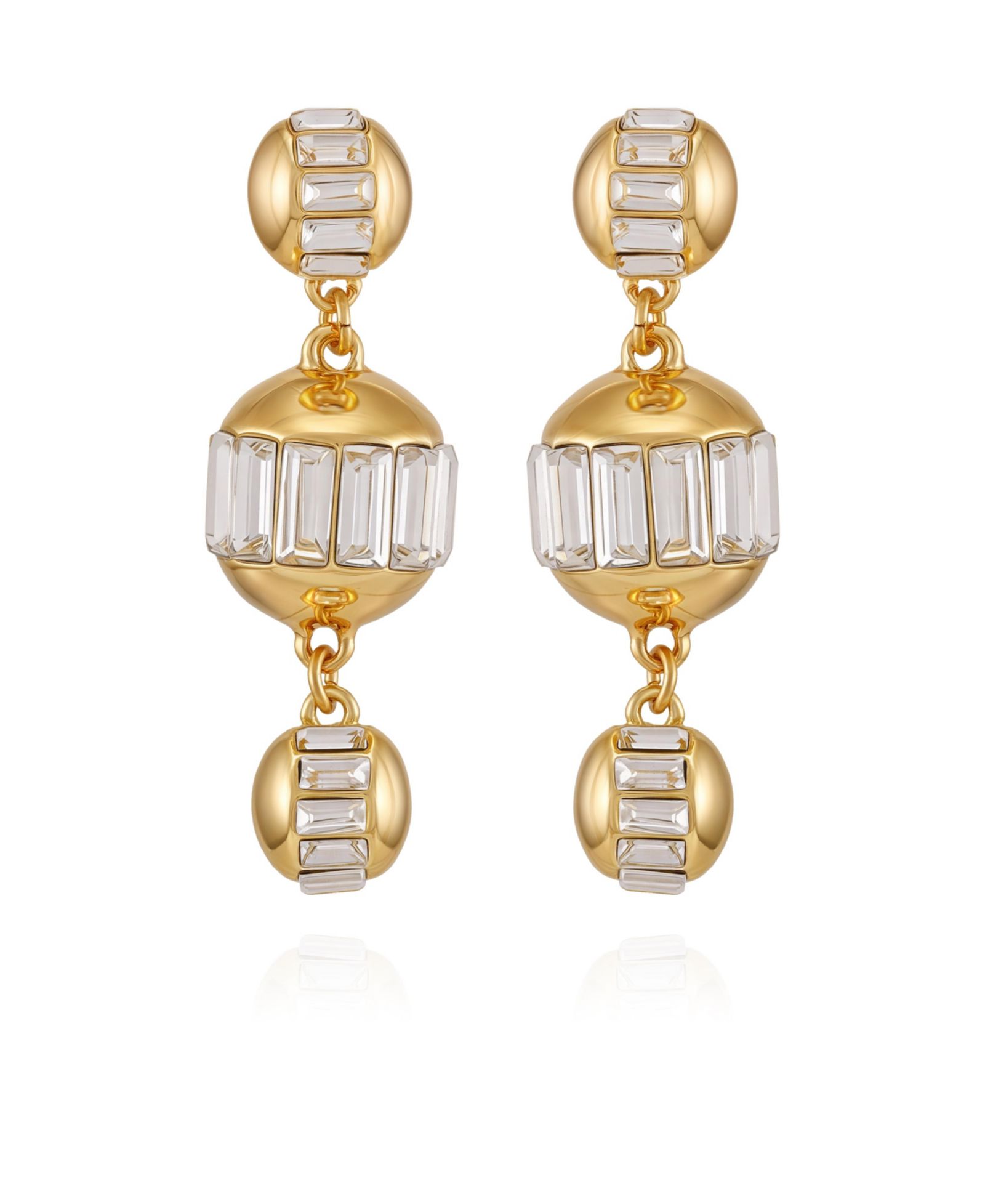 Серьги-подвески Vince Camuto с золотистым оттенком и хрустальной сферой