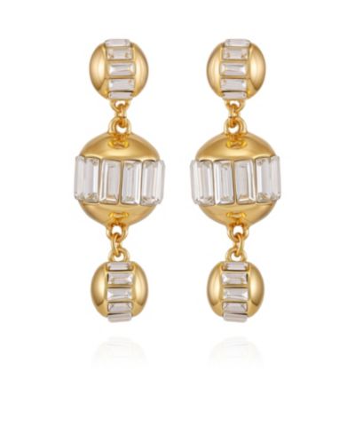 Vince Camuto Gold-Tone Crystal Sphere Drop Earrings